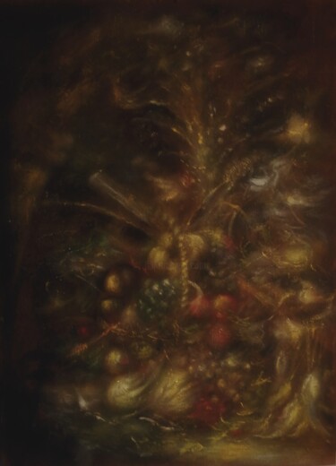 Peinture intitulée "Nature Morte Silves…" par Amazeigh Bouzékri, Œuvre d'art originale, Huile Monté sur Panneau de bois