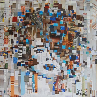 Collages intitulée "Clara" par Jacques Lacourrege, Œuvre d'art originale, Collages Monté sur Châssis en bois