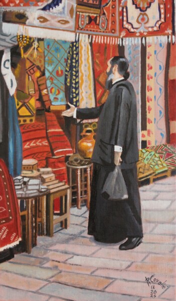 Pittura intitolato "N° 1261  Jérusalem.…" da R. Cavalié, Opera d'arte originale, Olio Montato su Telaio per barella in legno