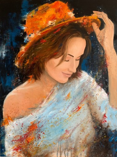 Peinture intitulée "October sun" par Deborah Kerner, Œuvre d'art originale, Huile Monté sur Châssis en bois