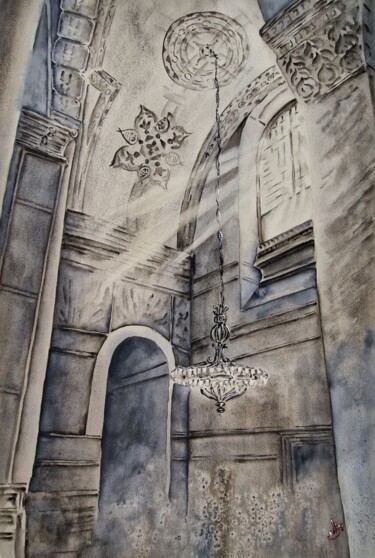 Painting titled "The light is in you" by Olena Yemelianova, Original Artwork, Watercolor
