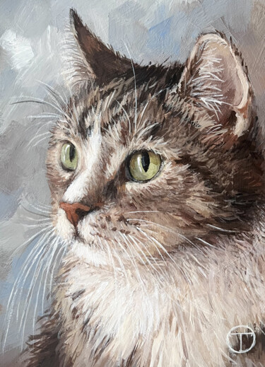 绘画 标题为“Cat 42” 由Olia Tomkova, 原创艺术品, 丙烯
