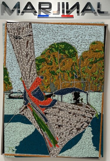 PHUKET / SCULPTURE CHÂSSIS-DÉCALÉ-MARJINAL D INOX Peinture intitulée "PHUKET / SCULPTURE…" par Marjinal Artiste Peintre Décalé Français, Œuvre d'art originale, Acrylique Mont…