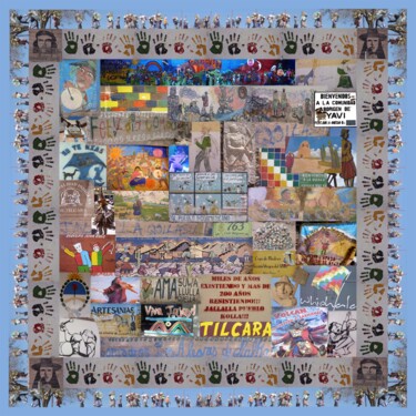 Digitale Kunst getiteld "INDIANITÉ" door Evelyne Chevallier, Origineel Kunstwerk, Digitale collage