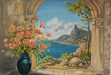 绘画 标题为“Naples” 由Pascal Bourgouin, 原创艺术品, 油 安装在木质担架架上