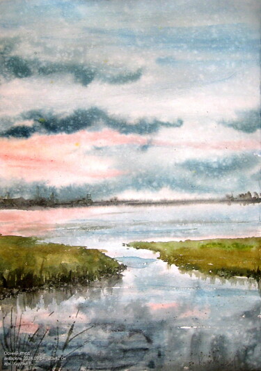 "Осінній етюд" başlıklı Tablo Володимир Кудлай tarafından, Orijinal sanat, Suluboya