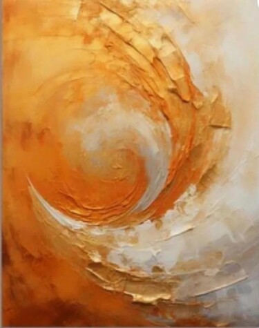 Golden Swirl Pittura intitolato "Golden Swirl" da Malinga Kumarasinghe, Opera d'arte originale, Acrilico