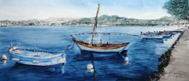 "Barques provençales en lagune bruscaine"