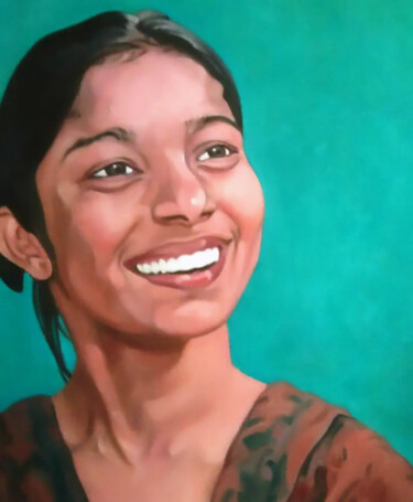 Картина под названием "Laughing Lakshmi" - Takuart, Подлинное произведение искусства, Масло
