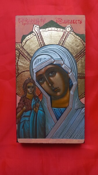 Pittura intitolato "Икона Праведная Ели…" da Svetlana Fatianova, Opera d'arte originale, Tempera