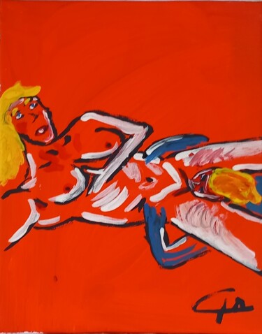 Painting "Cunnilingus" 绘画 标题为“Painting "Cunniling…” 由Rikortgallery, 原创艺术品, 丙烯 安装在其他刚性面板上