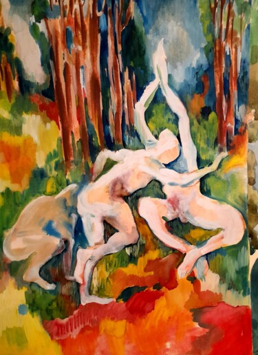 Dance in the forest 绘画 标题为“Dance in the forest” 由Alexey Zhucovsky, 原创艺术品, 水彩