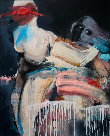 By My Side Schilderij getiteld "By My Side" door Maria Penn, Origineel Kunstwerk, Acryl