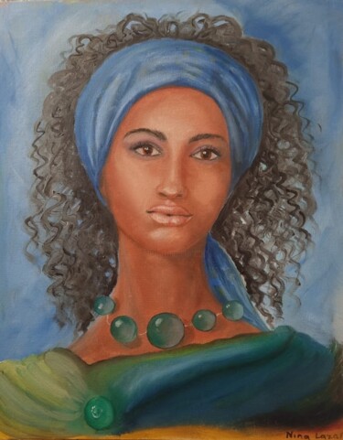 Malarstwo zatytułowany „Portrait of woman” autorstwa Nina Lazar, Oryginalna praca, Olej