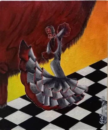 Pintura intitulada "Sevilhana" por Sofia Benevenuto, Obras de arte originais, Óleo