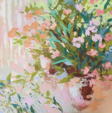 绘画 标题为“Pink life” 由Cathy Monnier, 原创艺术品, 丙烯 安装在木质担架架上