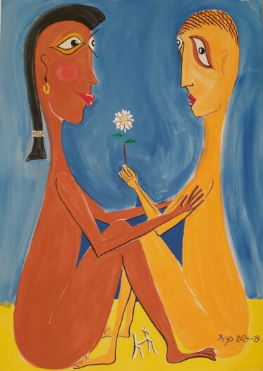 Pittura intitolato "2024-19" da Reyes Solis Fernandez, Opera d'arte originale, Tempera