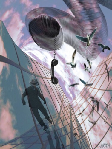 数字艺术 标题为“Freedom” 由Lena Kolambet, 原创艺术品, 数字拼贴 安装在木质担架架上