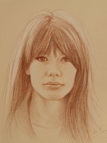 Dessin intitulée "Portrait de Françoi…" par Isabelle Milloz, Œuvre d'art originale, Conté