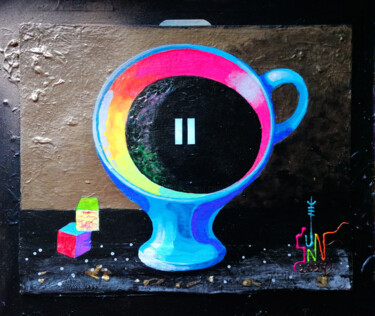 Peinture intitulée "Coffee Pausa" par Serge Sunne, Œuvre d'art originale, Acrylique