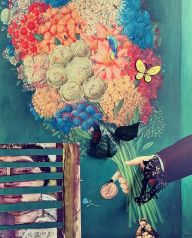 Collages intitulée "O Engodo" par Adriana Benatti, Œuvre d'art originale, Collages Monté sur Autre panneau rigide