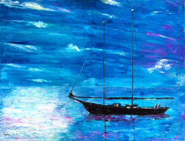 Night Boat Ride "Night Boat Ride" başlıklı Tablo Natalia Shchipakina tarafından, Orijinal sanat, Petrol Ahşap Sedye çerçevesi üzerine monte…