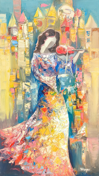Schilderij getiteld "Color and Sound Res…" door Hayk Miqayelyan, Origineel Kunstwerk, Olie Gemonteerd op Frame voor houten b…