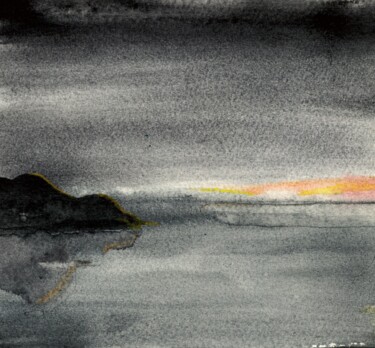 Painting titled "Last rays" by Anna C, Original Artwork, Watercolor