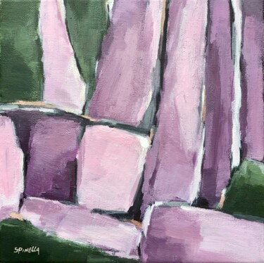 Painting titled "Abstraction rose" by Johanne Spinella, Original Artwork, Acrylic