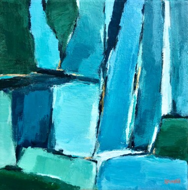 Abstraction bleue Peinture intitulée "Abstraction bleue" par Johanne Spinella, Œuvre d'art originale, Acrylique