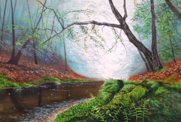 Painting titled "Winter awakened" by Moin Uddin, Original Artwork, Acrylic