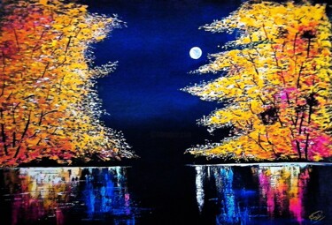 Painting titled "Prosperous night" by Moin Uddin, Original Artwork, Acrylic