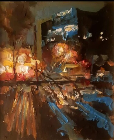 Картина под названием "Огни ночного города" - Tatyana Zakharova, Подлинное произведение искусства, Акрил