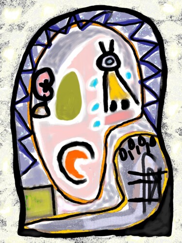 Digital Arts titled "Celle qui pleure" by Franck Vidal, Original Artwork, Digital Painting