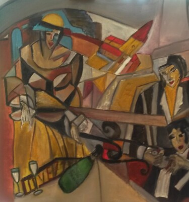Peinture intitulée "Justice" par Annie Vivies, Œuvre d'art originale, Huile Monté sur Châssis en bois