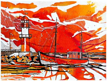 Dibujo titulada "WIRF DEINE NETZHÄUT…" por Ute Kleist, Obra de arte original, Tinta