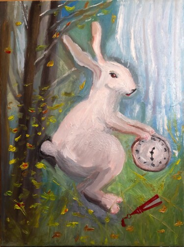 Fabulous Rabbit Malarstwo zatytułowany „Fabulous Rabbit” autorstwa Ольга Карлина (Olga Karlina), Oryginalna praca, Olej