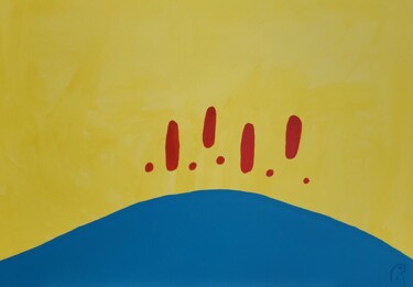 Painting titled "Walking on the moon…" by Jan Theuninck, Original Artwork, Acrylic