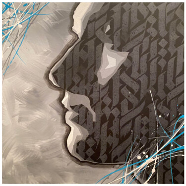 绘画 标题为“H2O - Homme de l'om…” 由Zak Mejnioui, 原创艺术品, 丙烯 安装在木质担架架上