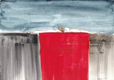 Painting titled "Red suffering" by Anna C, Original Artwork, Watercolor