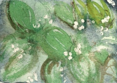 Painting titled "Lily of the valley" by Anna C, Original Artwork, Watercolor