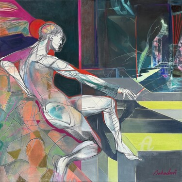 Unveiling 绘画 标题为“Unveiling” 由Abol Bahadori, 原创艺术品, 丙烯 安装在木板上