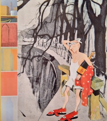 Collages titled "Veranico" by Adriana Benatti, Original Artwork, Collages Mounted on Cardboard