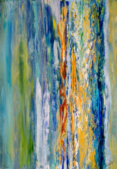 Schilderij getiteld "Waterfall of light.…" door Alona Vatkina, Origineel Kunstwerk, Acryl