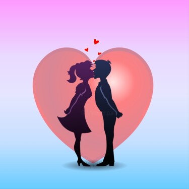数字艺术 标题为“Be My Valentine” 由Shamim Shaikh, 原创艺术品, 2D数字工作