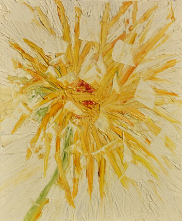 Peinture intitulée "Fleur imaginaire" par Stephane Delagneau, Œuvre d'art originale, Huile