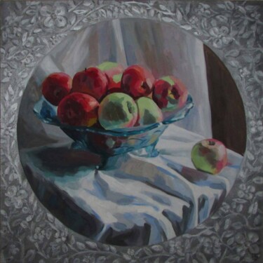 Peinture intitulée "Apples" par Kateryna Bortsova, Œuvre d'art originale, Huile Monté sur Châssis en bois