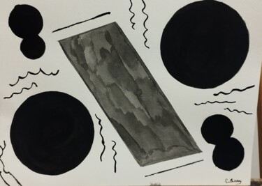 Disegno intitolato "Emmuré" da Laetitia Bourdin, Opera d'arte originale, Inchiostro Montato su Cartone