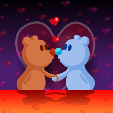 数字艺术 标题为“Let's Hug Now” 由Shamim Shaikh, 原创艺术品, 2D数字工作
