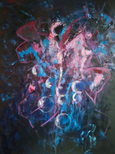 Painting titled "Volo" by Didy, Original Artwork, Oil Mounted on Wood Stretcher frame